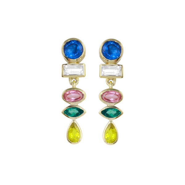 Seattle Curb Chain Gemstone Drop Earrings – Ashley Schenkein