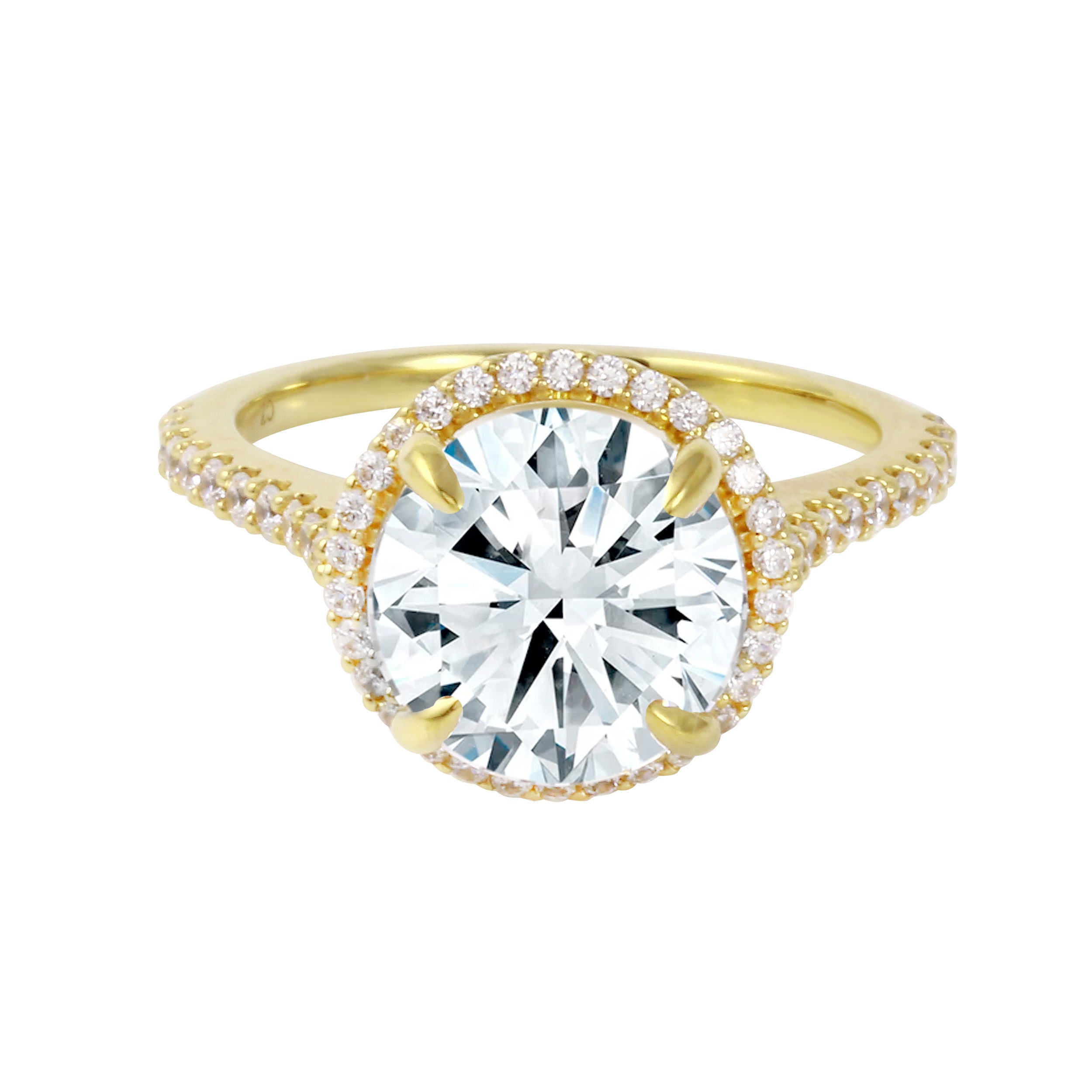 Round Brilliant Diamond Halo Engagement Ring-Engagement Ring-Ashley Schenkein Jewelry Design