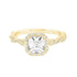 Asscher Cut Diamond Pavé Twisted Band Engagement Ring-Engagement Ring-Ashley Schenkein Jewelry Design