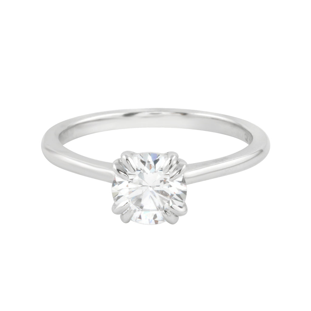 Solitaire Cushion Cut Diamond Solitaire Ring-Engagement Ring-Ashley Schenkein Jewelry Design