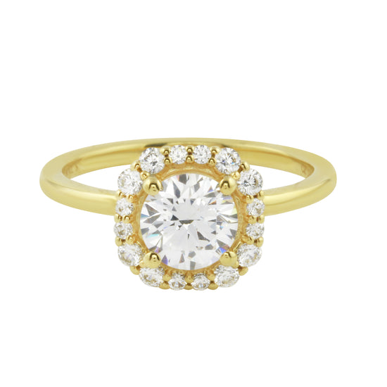 Octagon Halo Round Diamond Engagement Ring-Engagement Ring-Ashley Schenkein Jewelry Design