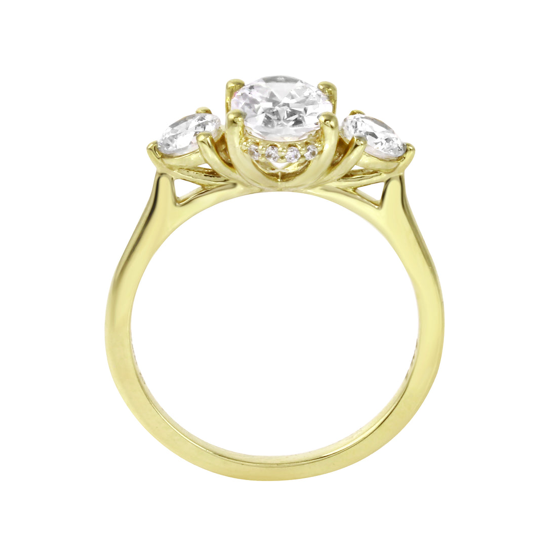 Trio Oval and Round Diamond Engagement Ring-Engagement Ring-Ashley Schenkein Jewelry Design