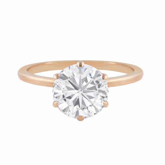 Round Diamond Six Prong Solitaire Engagement Ring-Engagement Ring-Ashley Schenkein Jewelry Design