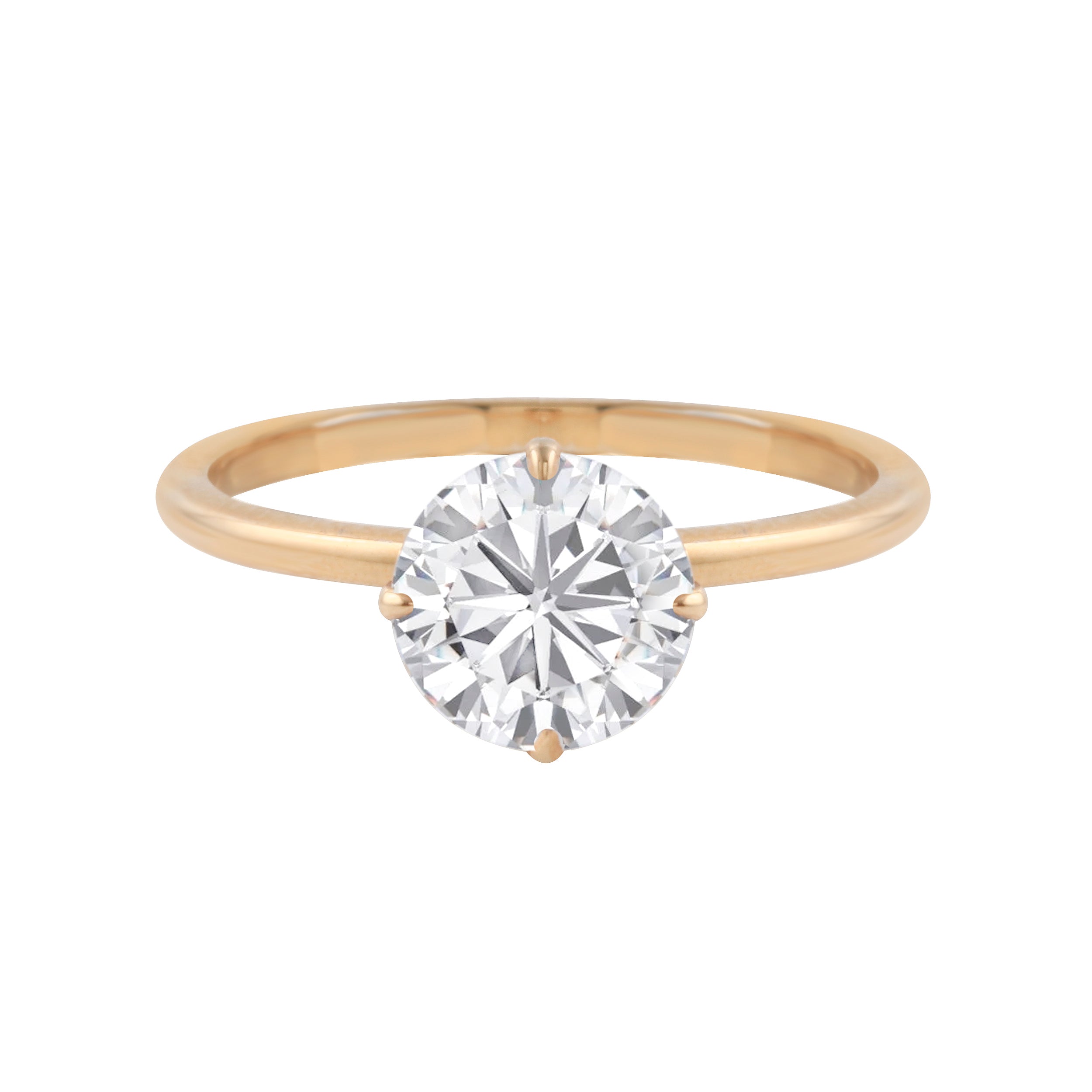 Round Diamond Four Prong Solitaire Engagement Ring-Engagement Ring-Ashley Schenkein Jewelry Design