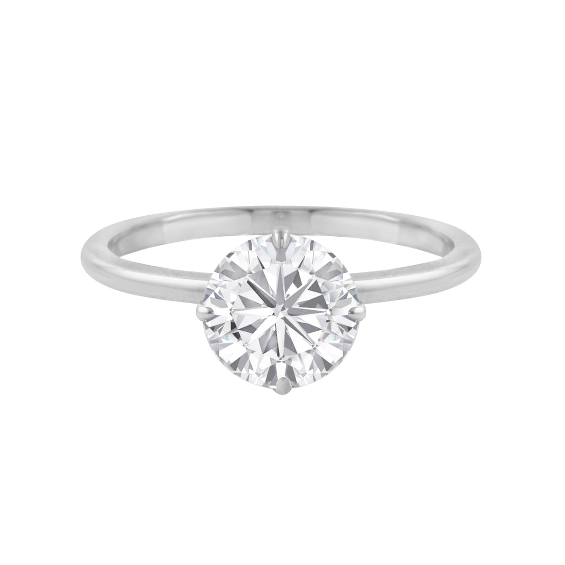 Round Diamond Four Prong Solitaire Engagement Ring-Engagement Ring-Ashley Schenkein Jewelry Design