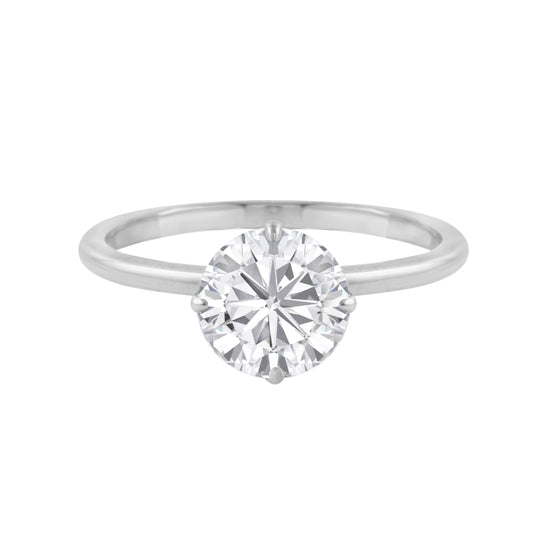 Round Diamond Four Prong Solitaire Engagement Ring-Engagement Ring-Ashley Schenkein Jewelry Design