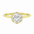 Round Brilliant Diamond Hexagon Engagement Ring-Engagement Ring-Ashley Schenkein Jewelry Design