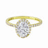 Oval-Cut Diamond Halo Pavé Band Engagement Ring-Engagement Ring-Ashley Schenkein Jewelry Design