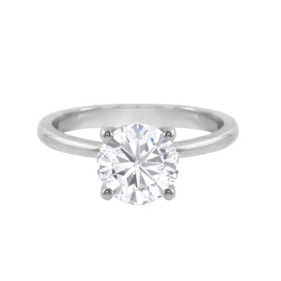 Round Brilliant-Cut Diamond Solitaire Tulip Basket Engagement Ring-Engagement Ring-Ashley Schenkein Jewelry Design