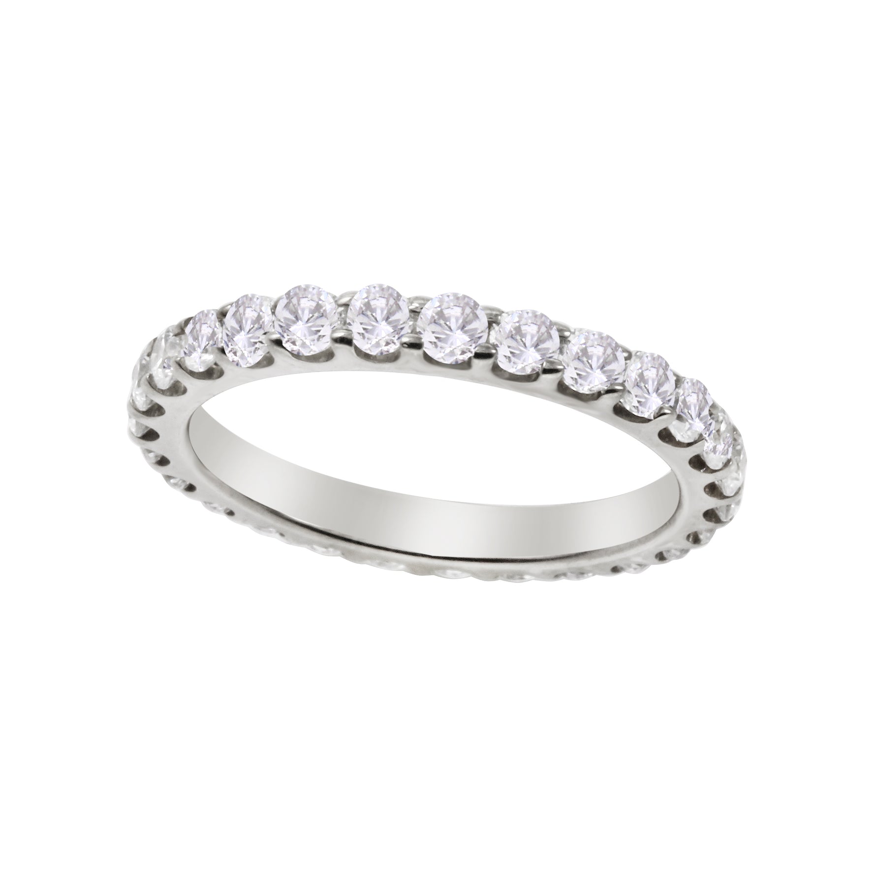 Shared Prong Round Diamond Eternity Wedding Band 2.2mm-Wedding Band-Ashley Schenkein Jewelry Design