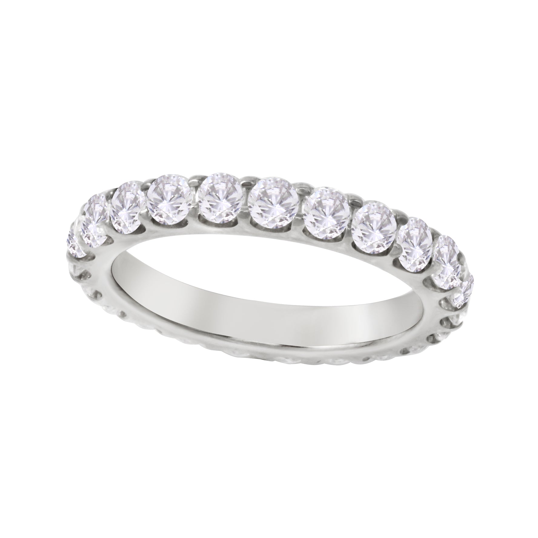 Shared Prong Round Diamond Eternity Wedding Band 2.5mm-Wedding Band-Ashley Schenkein Jewelry Design