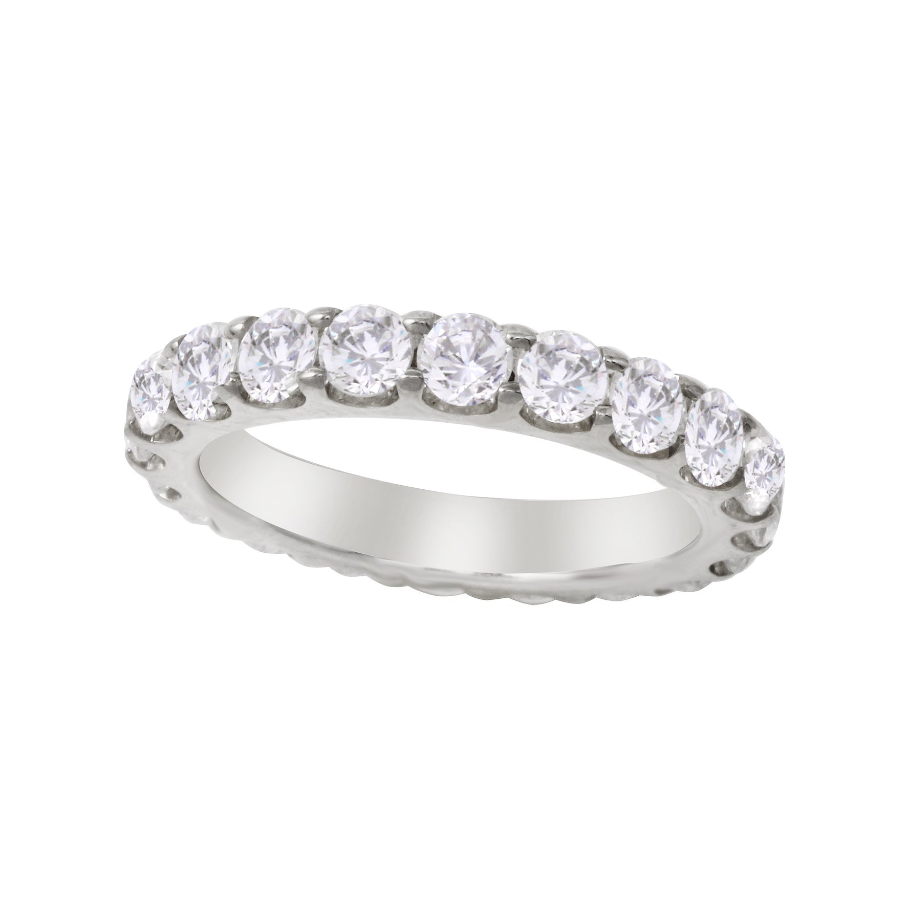 Shared Prong Round Diamond Eternity Wedding Band-Wedding Band-Ashley Schenkein Jewelry Design