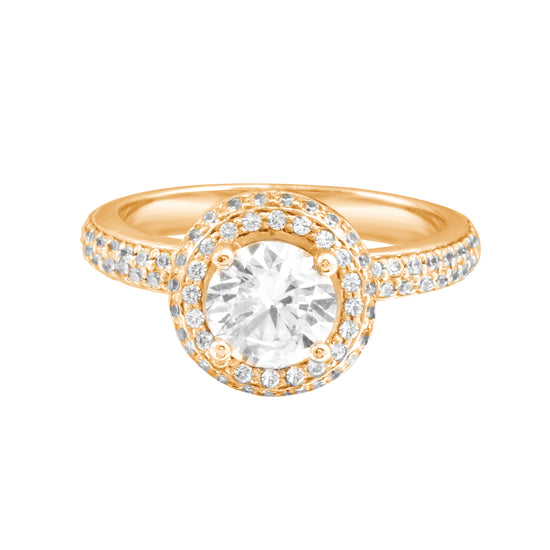 Round Micro Pavé Diamond Engagement Ring Setting-Engagement Ring-Ashley Schenkein Jewelry Design