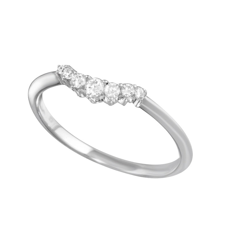 Round Diamond Arch Contour Tracer Wedding Band-Tracer band-Ashley Schenkein Jewelry Design