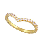 Diamond Pavé Chevron Contour Tracer Wedding Band-Tracer band-Ashley Schenkein Jewelry Design