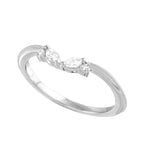 Marquise and Round Diamond Delicate Contour Tracer Wedding Band-Tracer band-Ashley Schenkein Jewelry Design