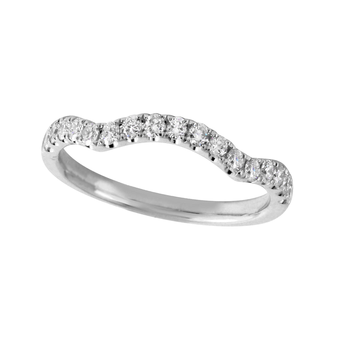 Diamond Pavé Subtle Curve Tracer Band-Wedding Band-Ashley Schenkein Jewelry Design