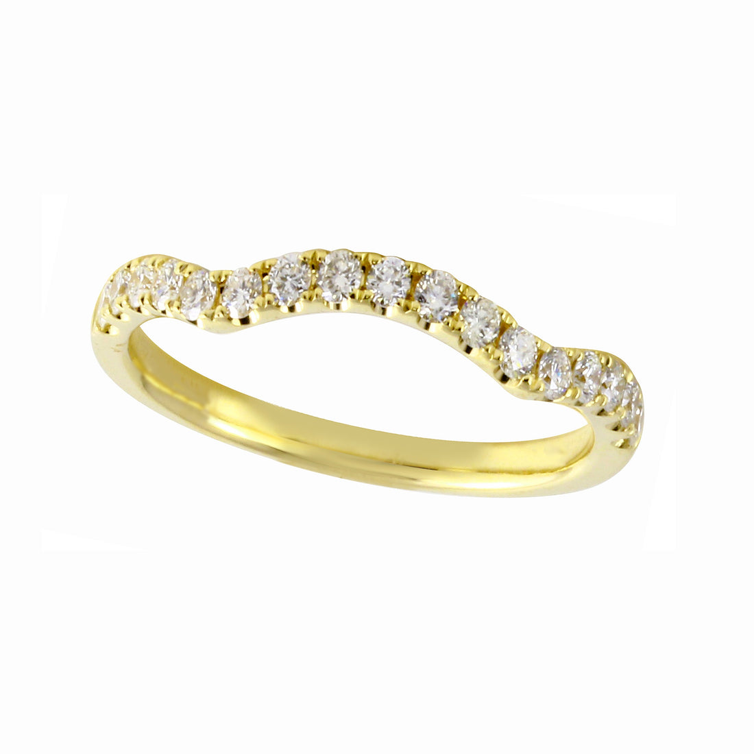 Diamond Pavé Subtle Curve Tracer Band-Wedding Band-Ashley Schenkein Jewelry Design