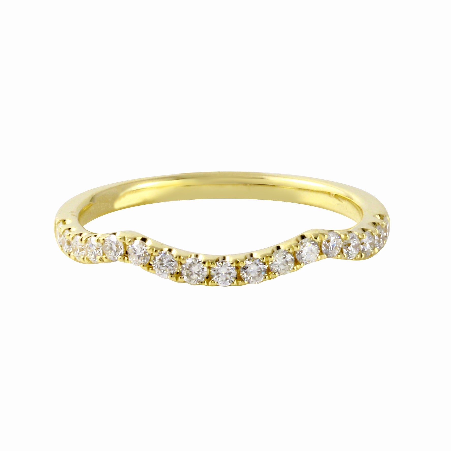 Diamond Pavé Subtle Curve Tracer Band-Wedding Band-Ashley Schenkein Jewelry Design