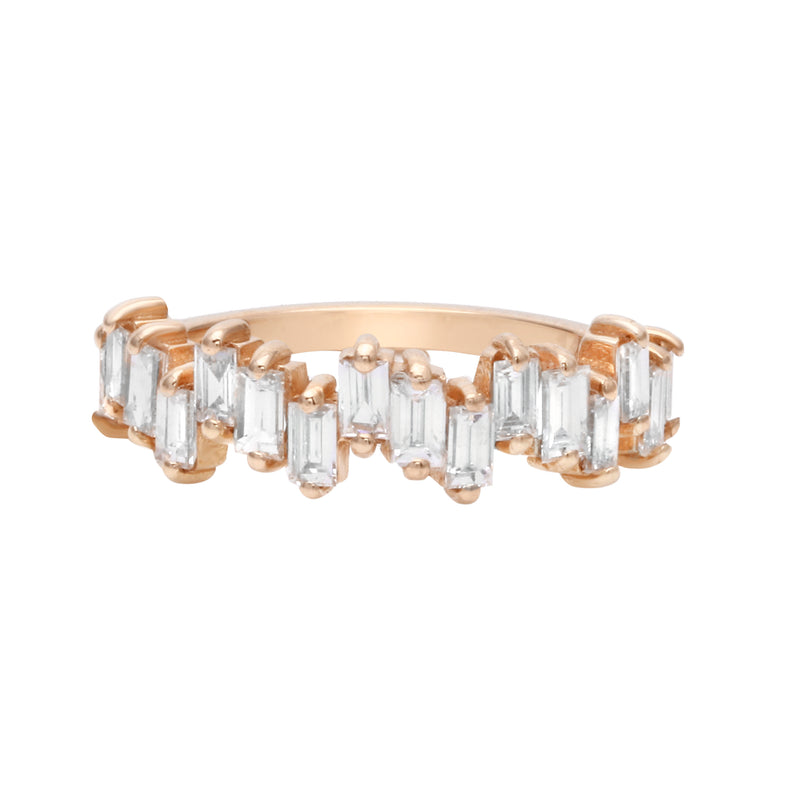 Alternating Heights Diamond Baguette Ring-Wedding Band-Ashley Schenkein Jewelry Design