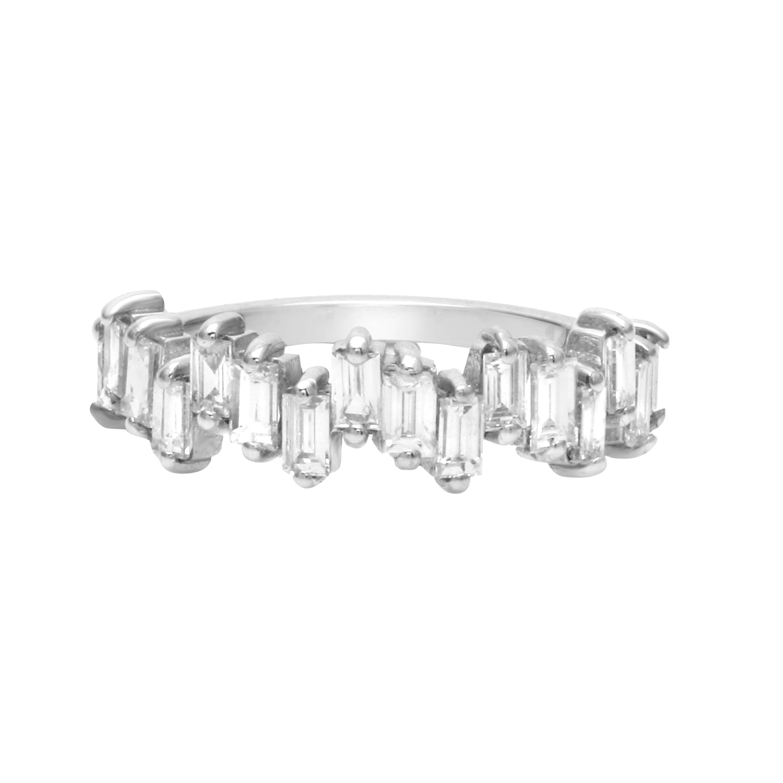 Alternating Heights Diamond Baguette Ring-Wedding Band-Ashley Schenkein Jewelry Design