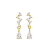 Asymmetrical CZ Bar and Pear Drop Earrings-Earrings-Ashley Schenkein Jewelry Design