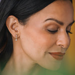 Asymmetrical CZ Bar and Pear Drop Earrings-Earrings-Ashley Schenkein Jewelry Design