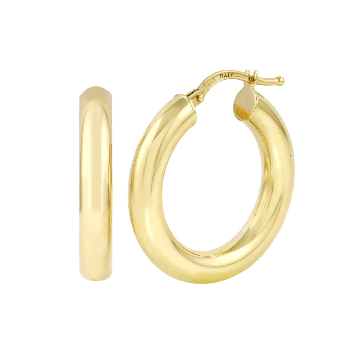 14k Gold Small Thick Hoop Earrings-Earrings-Ashley Schenkein Jewelry Design