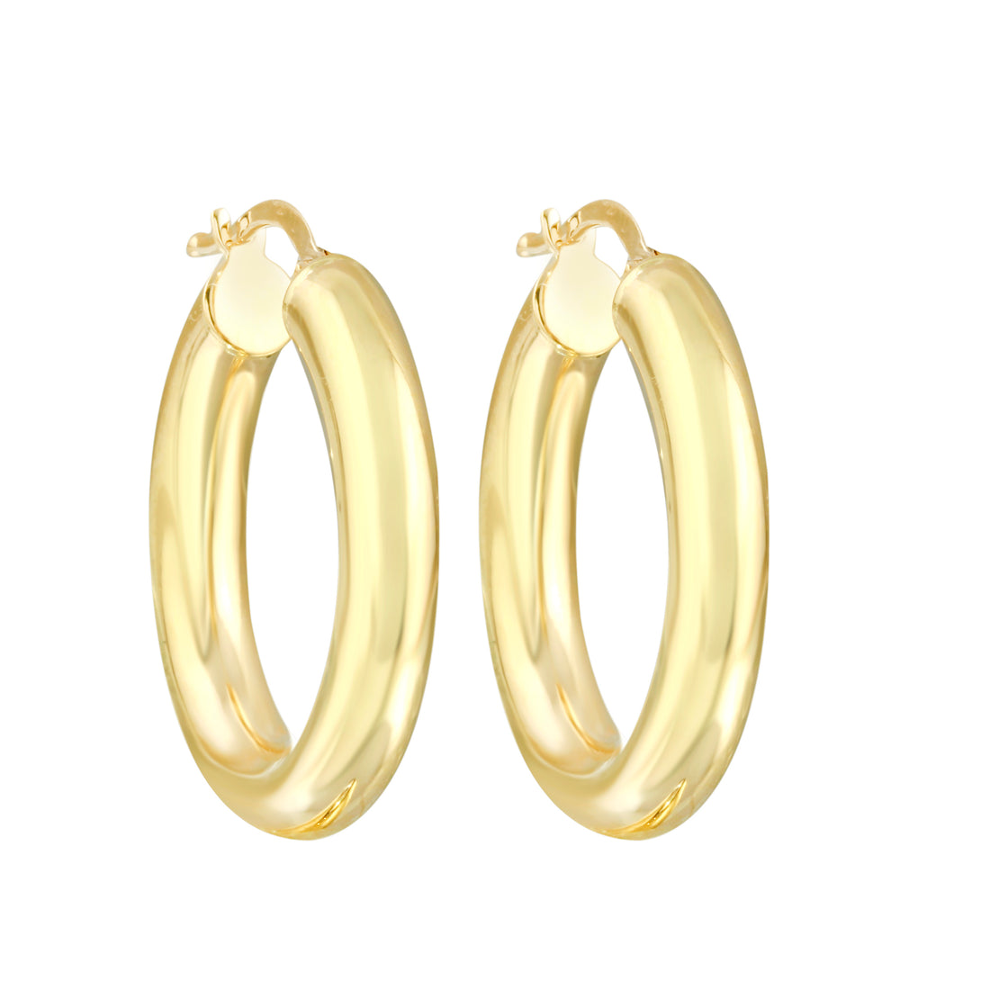 14k Gold Small Thick Hoop Earrings-Earrings-Ashley Schenkein Jewelry Design