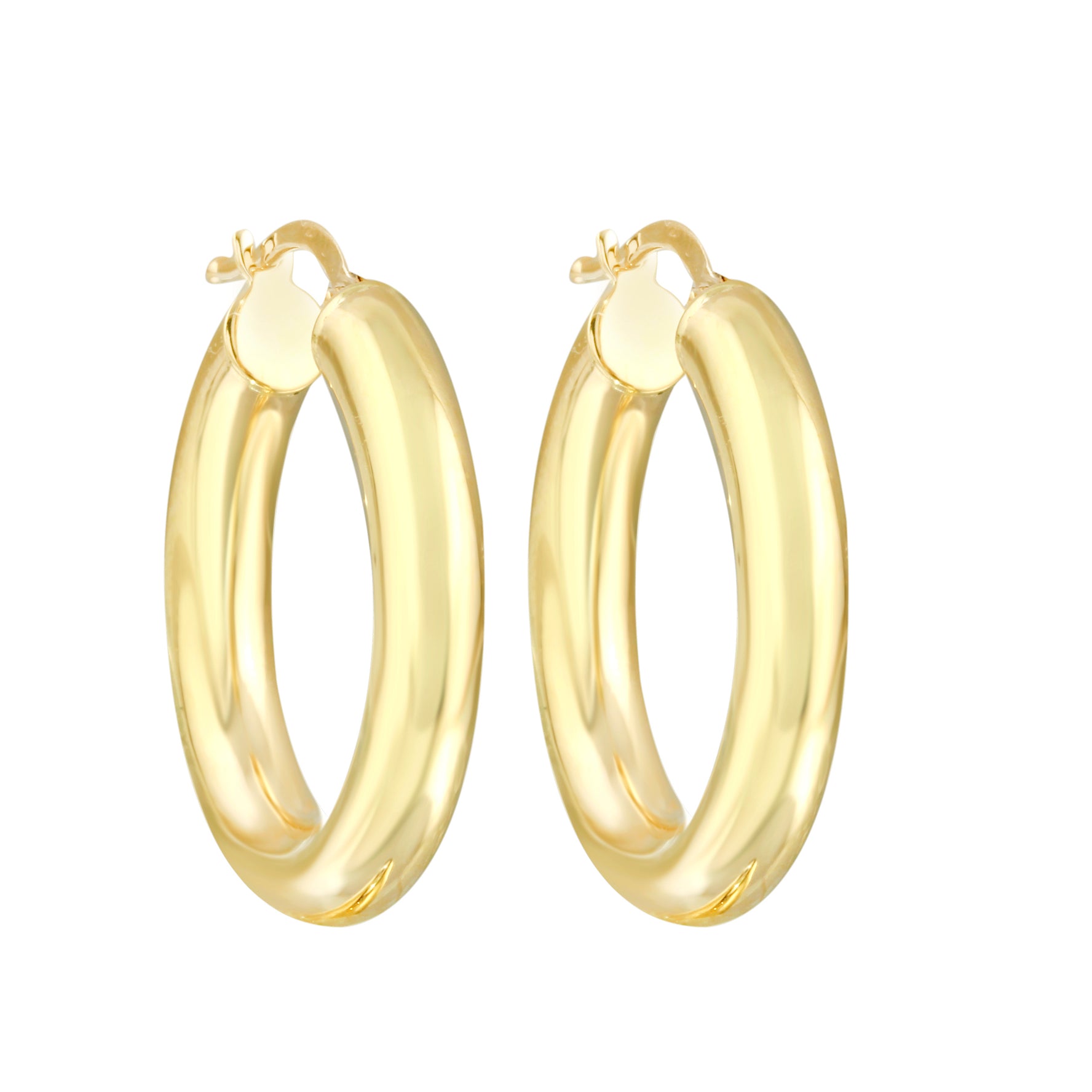 14k Gold Small Thick Hoop Earrings-Earrings-Ashley Schenkein Jewelry Design