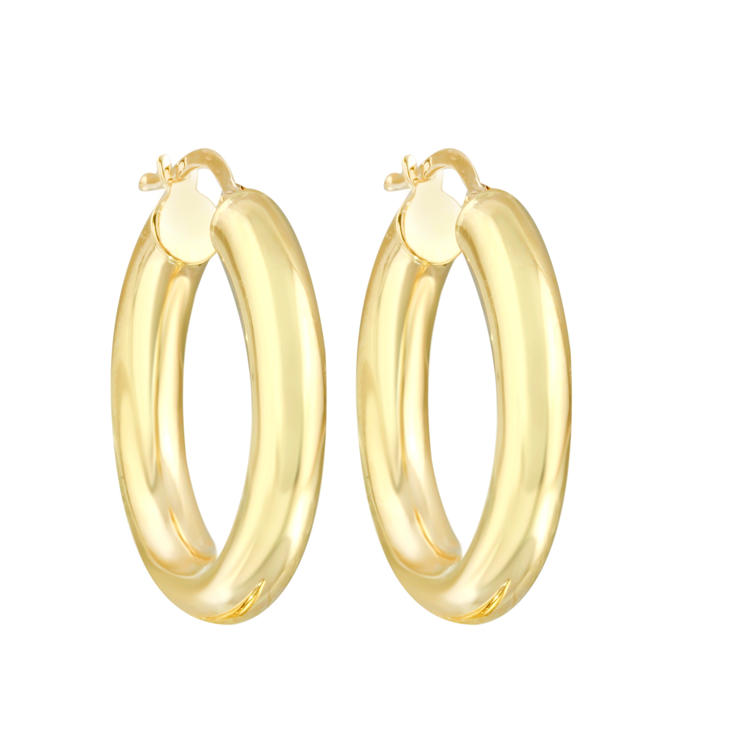 14k Gold Small Thick Hoop Earrings-Earrings-Ashley Schenkein Jewelry Design