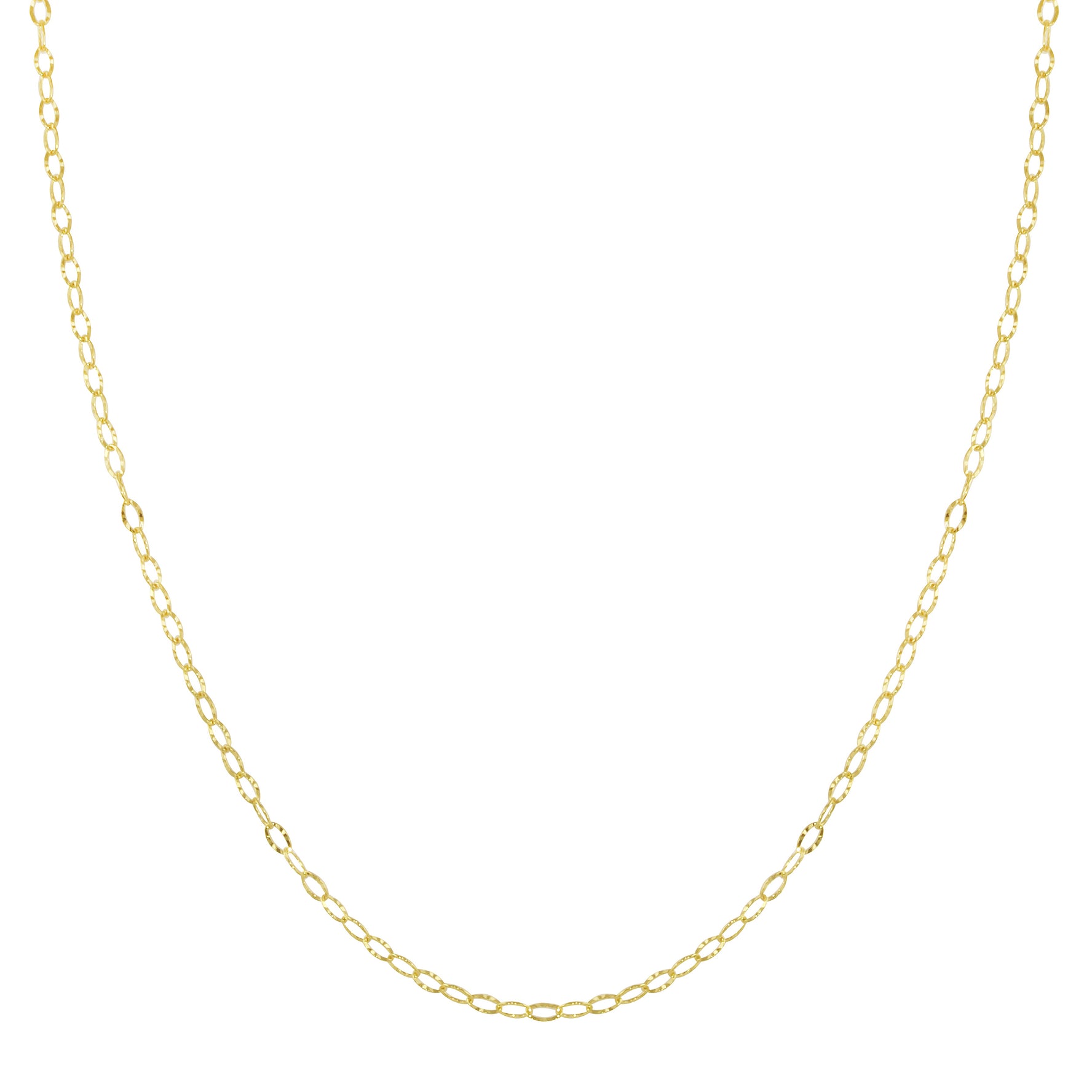 Diamond Cut Oval Cable Chain Necklace, 14k-Necklace-Ashley Schenkein Jewelry Design