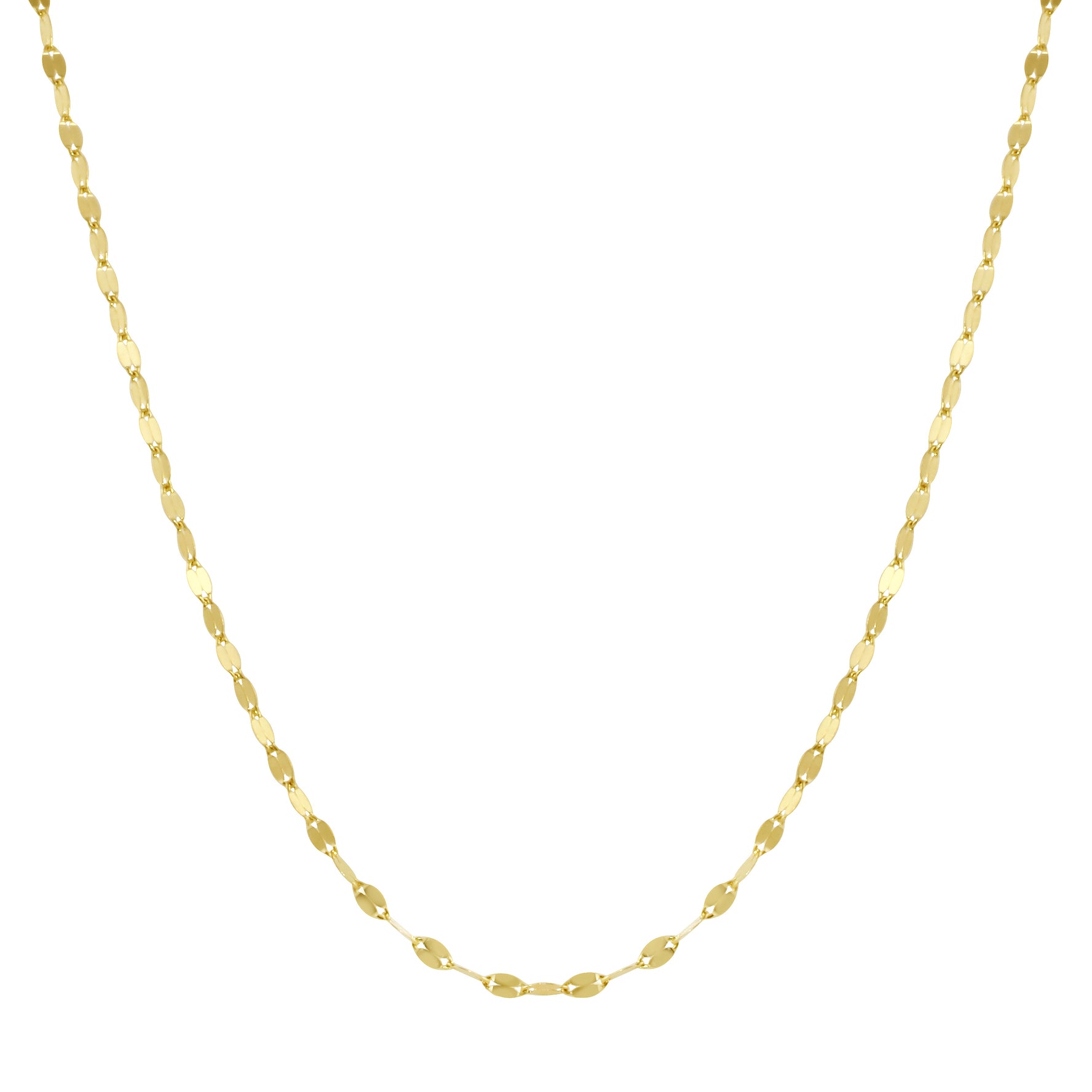 Flat Sequin Chain Necklace, 14k-Necklaces-Ashley Schenkein Jewelry Design