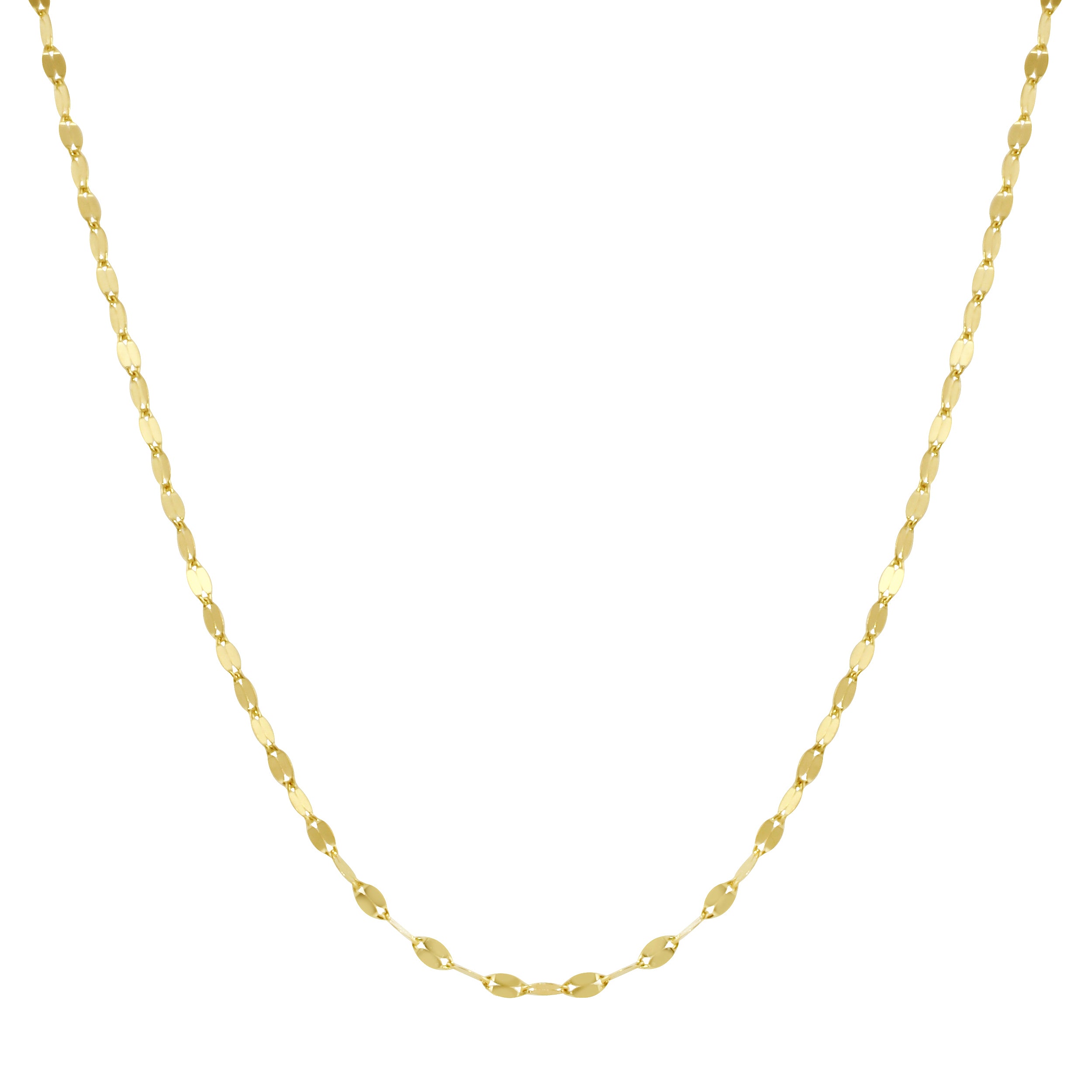 Flat Sequin Chain Necklace, 14k-Necklaces-Ashley Schenkein Jewelry Design