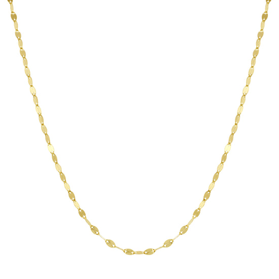 Flat Sequin Chain Necklace, 14k-Necklaces-Ashley Schenkein Jewelry Design