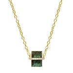 Pavé Wrapped Baguette Gemstone Pendant Necklace-Necklace-Ashley Schenkein Jewelry Design