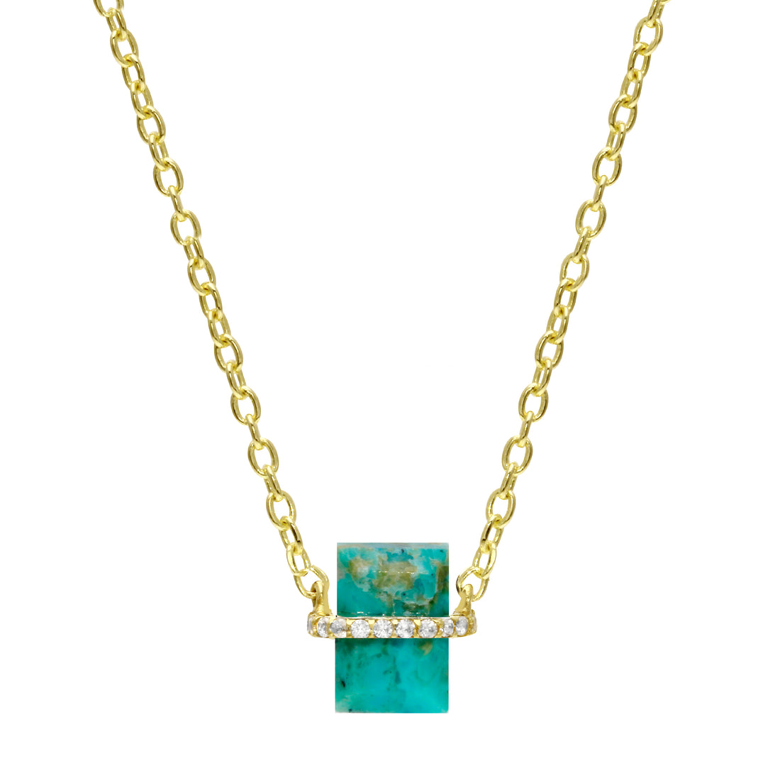 Pavé Wrapped Baguette Gemstone Pendant Necklace-Necklace-Ashley Schenkein Jewelry Design