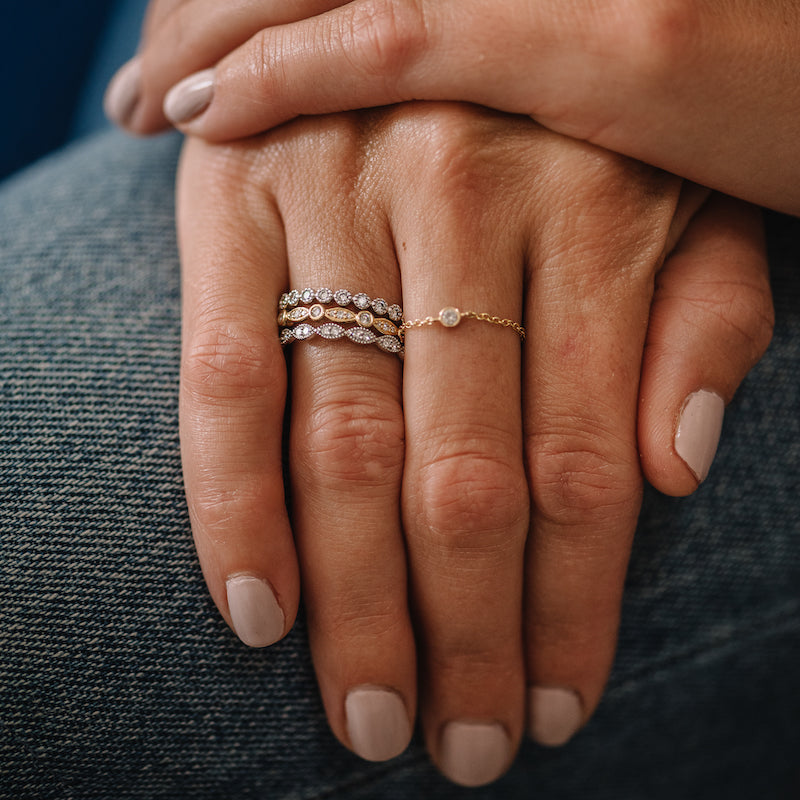 Round Diamond Bezel Eternity Band-Wedding Band-Ashley Schenkein Jewelry Design