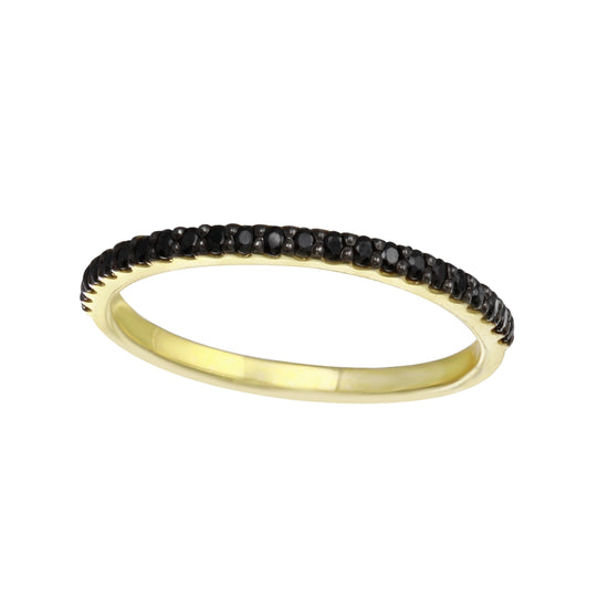 Black Diamond Pavé Half Eternity Band-Wedding Band-Ashley Schenkein Jewelry Design