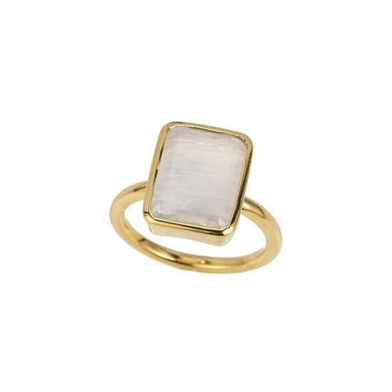 Large Emerald Cut Bezel Ring-Rings-Ashley Schenkein Jewelry Design