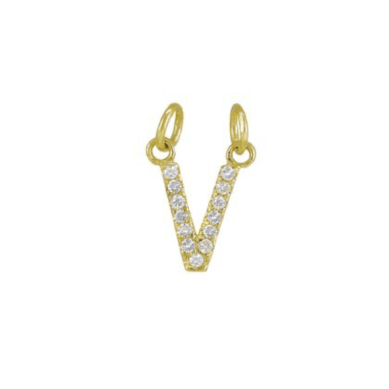 Diamond Initial Charm 14k Yellow Gold Necklace-Necklace-Ashley Schenkein Jewelry Design