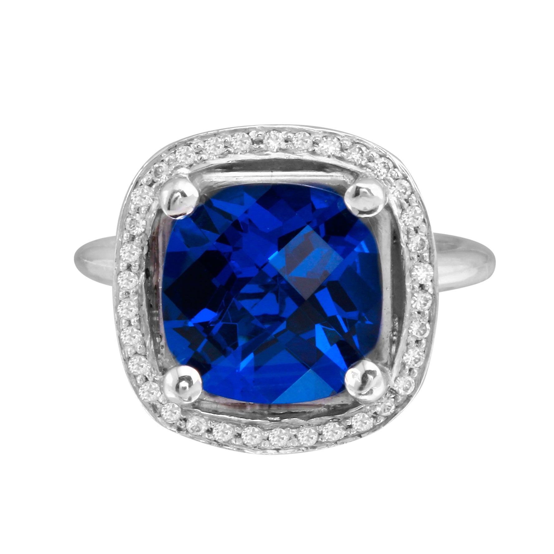 Sapphire and Diamond Halo Engagement Ring Setting-Engagement Ring-Ashley Schenkein Jewelry Design