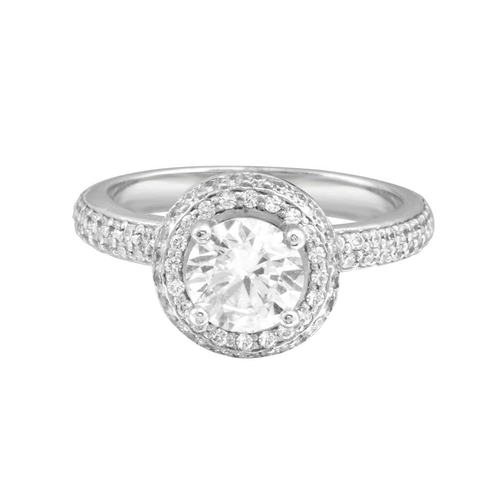 Round Micro Pavé Diamond Engagement Ring Setting-Engagement Ring-Ashley Schenkein Jewelry Design