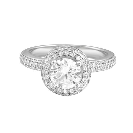 Round Micro Pavé Diamond Engagement Ring Setting-Engagement Ring-Ashley Schenkein Jewelry Design