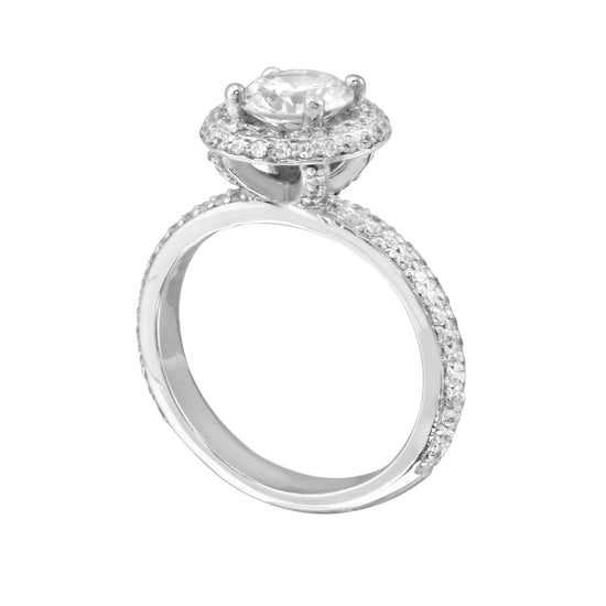 Round Micro Pavé Diamond Engagement Ring Setting-Engagement Ring-Ashley Schenkein Jewelry Design