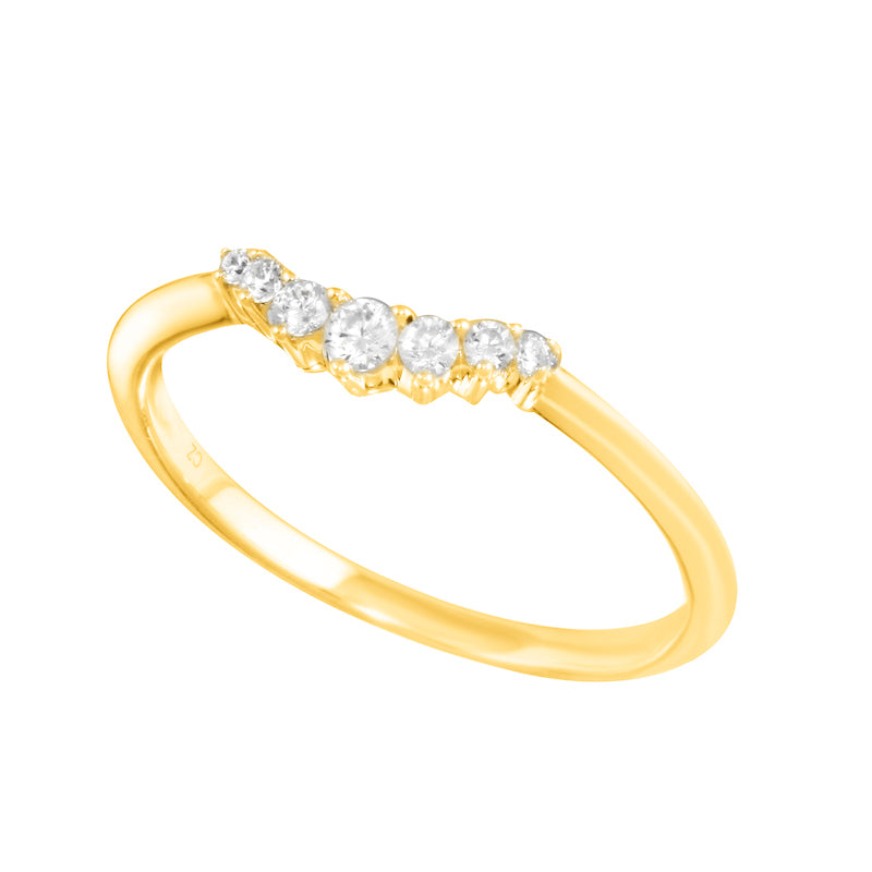 Round Diamond Arch Contour Tracer Wedding Band-Tracer band-Ashley Schenkein Jewelry Design