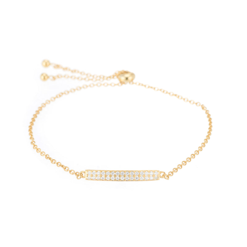 Melrose CZ Pavé Double Bar Bolo Bracelet-Bracelets-Ashley Schenkein Jewelry Design