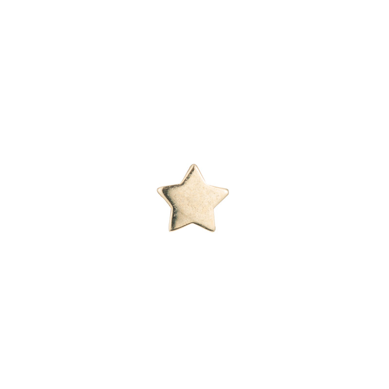 Solid Gold Star Stud Single Earring, 14k-Earrings-Ashley Schenkein Jewelry Design