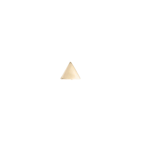 Solid Gold Triangle Stud Single Earring, 14k-Earrings-Ashley Schenkein Jewelry Design