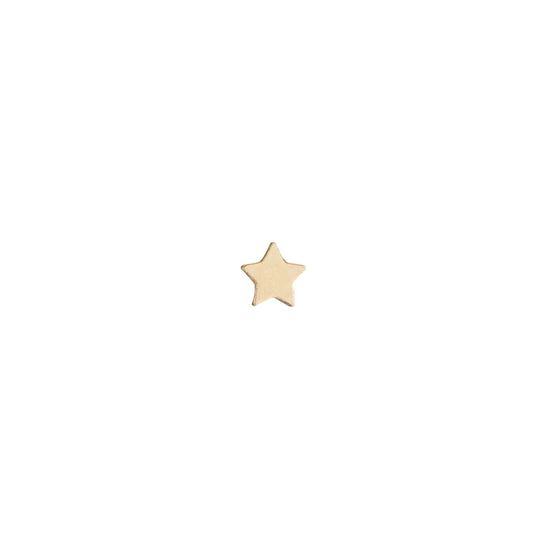 Solid Gold Mini Star Stud Single Earring, 14k-Earrings-Ashley Schenkein Jewelry Design